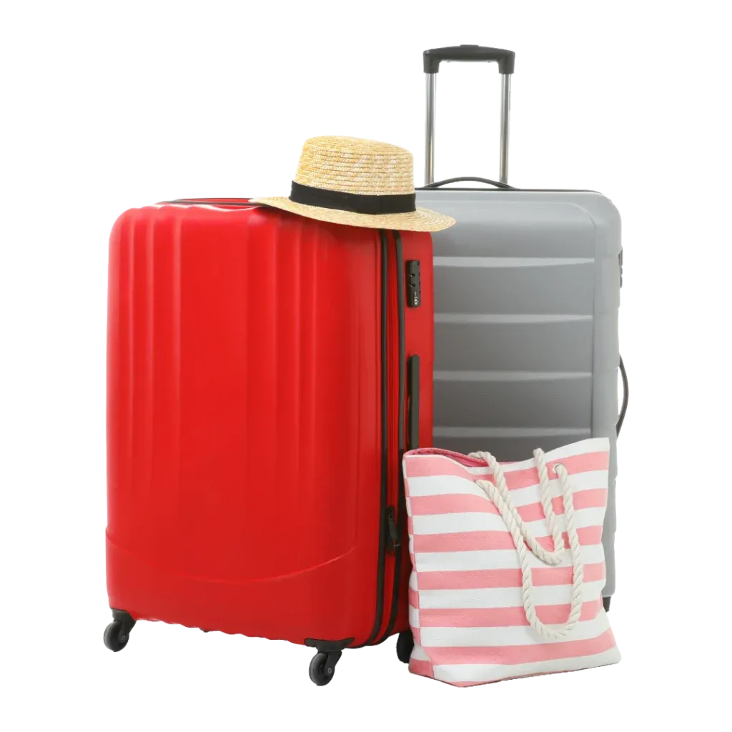 Suitcases ready for travel, travel clinic at Pan Pharmacy